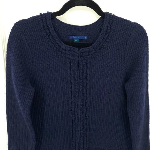 Boden 100% Wool Chunky Knit Cardigan UK 12/US 8 Blue - Picture 4 of 16